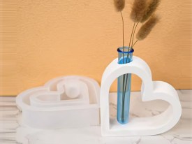 Molde silicona corazon hidroponia inclinado